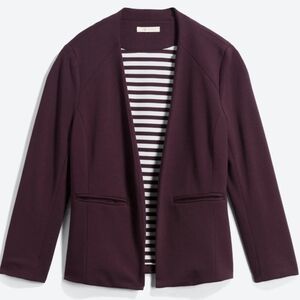Dark Purple Open Front Blazer
